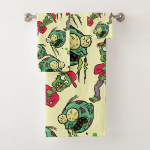 Sick Zombie Pattern Badhandtuch Set