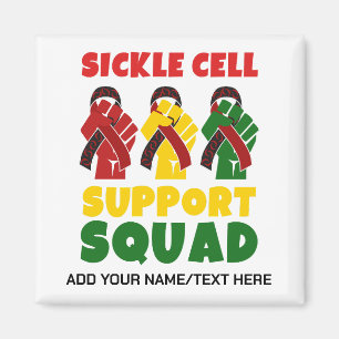 SICKELZELLENUNTERSTÜTZUNG SQUAD-Individuelle Name Magnet