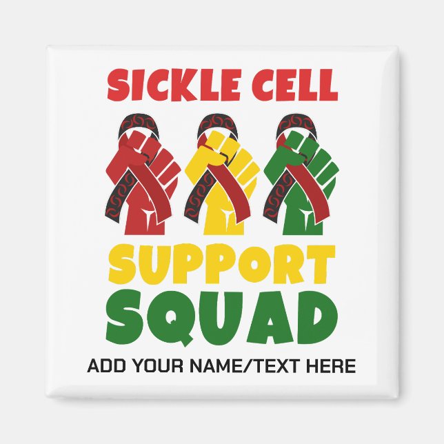 SICKELZELLENUNTERSTÜTZUNG SQUAD-Individuelle Name Magnet (Vorne)