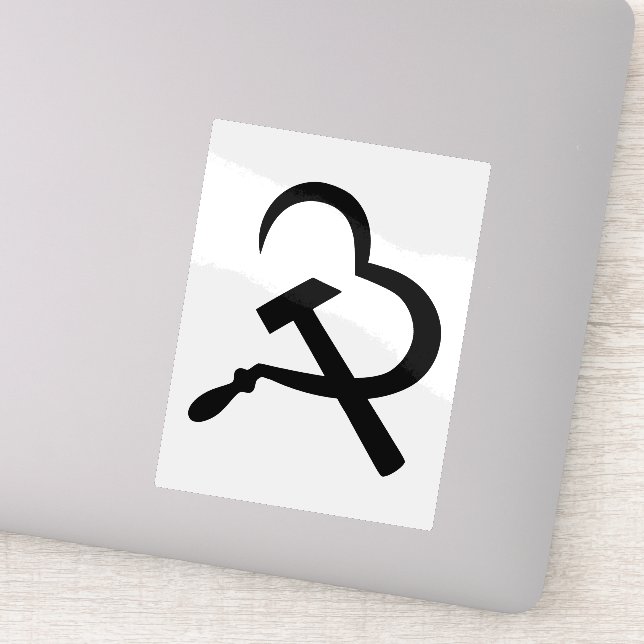 Sickle And Hammer, Heart, Love, Communism Aufkleber (Detail)