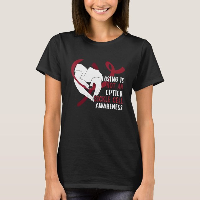 Sickle Cell Anemia Awareness   Burgundy Ribbon T-Shirt (Vorderseite)