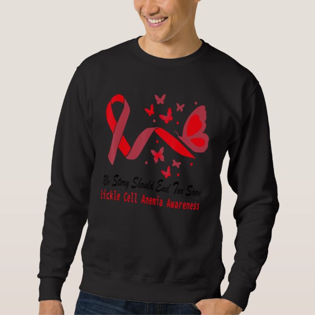 Sickle Cell Anemia Awareness Butterfly Support Red Sweatshirt (Vorderseite)