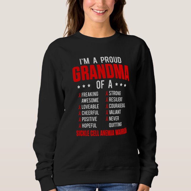 Sickle Cell Anemia Survivor Proud Grandma Anemic W Sweatshirt (Vorderseite)