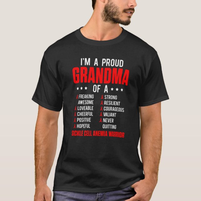 Sickle Cell Anemia Survivor Proud Grandma Anemic W T-Shirt (Vorderseite)
