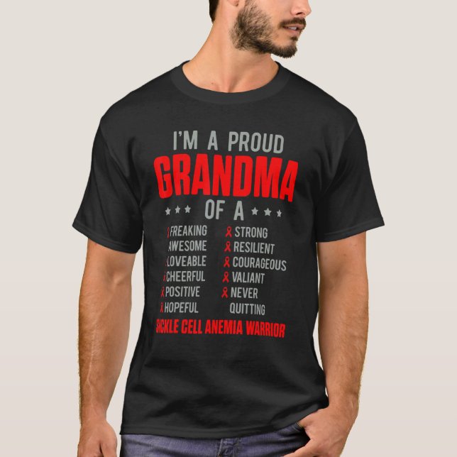 Sickle Cell Anemia Survivor Proud Grandma Anemic W T-Shirt (Vorderseite)