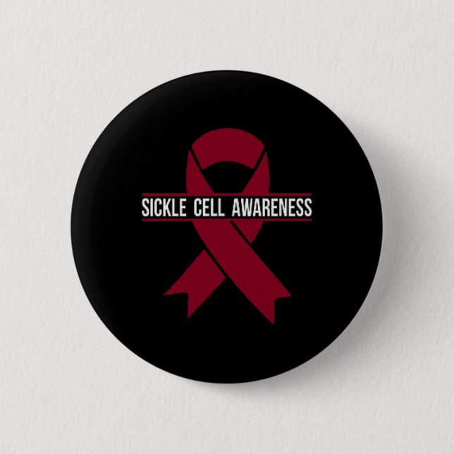 Sickle Cell Awareness Montag Small Burgundy Ribbon Button (Vorderseite)