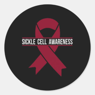 Sickle Cell Awareness Montag Small Burgundy Ribbon Runder Aufkleber