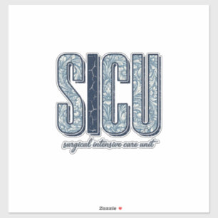 SICU Chirurgische Intensivstation Vintage-Shirt De Aufkleber