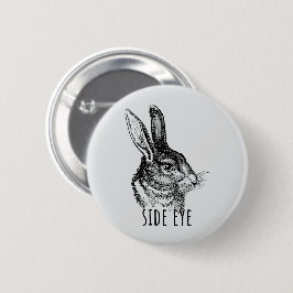 Side Eye Funny Bunny Button