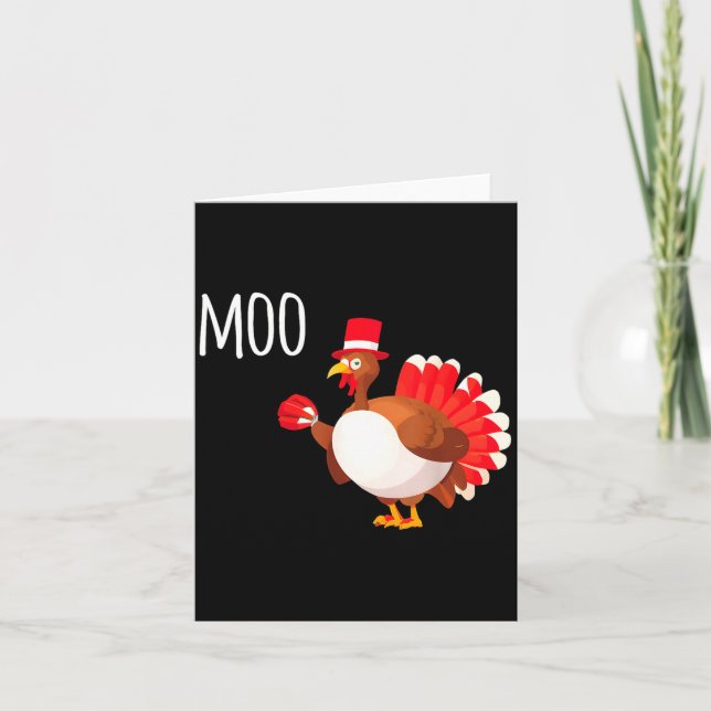Side Eye Moo Turkey Funny Thanksgiving Autumn Fall Karte (Vorderseite)