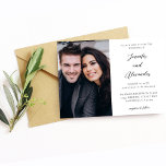 Side Foto Mod Elegant Calligraphy Wedding Einladung<br><div class="desc">Versenden Sie schöne & einzigartige Hochzeitseinladungen mit Ihrer Side Foto Mod Elegant Calligraphy Wedding Einladungen. Erleben Sie die Begeisterung für Ihre Hochzeit mit einer Karte mit Ihrem Lieblings-Foto und einigen Kalligrafien.</div>
