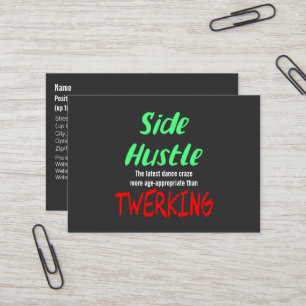Side Hustle vs. Twerking Neon-Grüner Text Visitenkarte