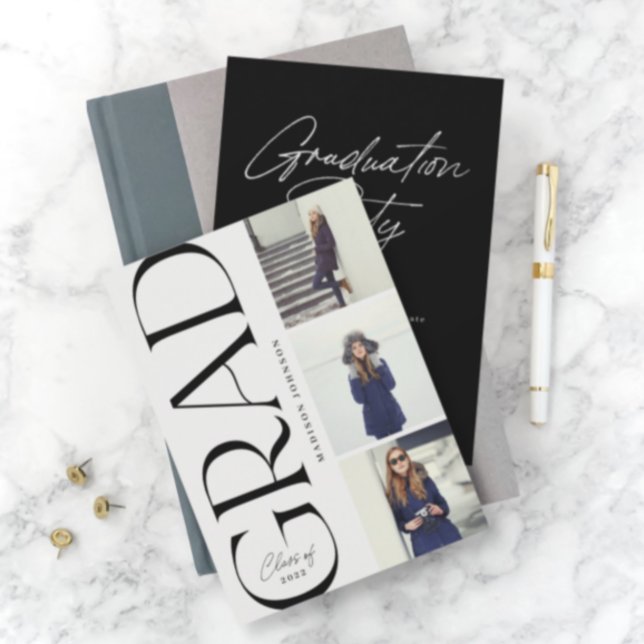 Side Typografy Abschluss 2022 3 Foto Party Einladung (Von Creator hochgeladen)