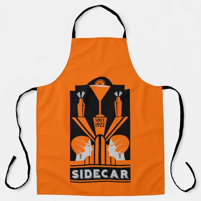 Sidecar Cocktail Art Deco Schürze (Vorderseite)