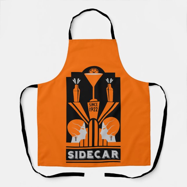 Sidecar Cocktail Art Deco Schürze (Vorderseite)