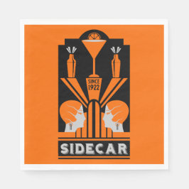 Sidecar Cocktail Art Deco Serviette