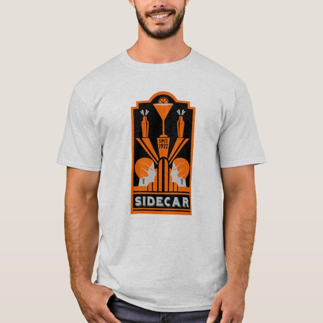 Sidecar Cocktail Art Deco T-Shirt (Vorderseite)