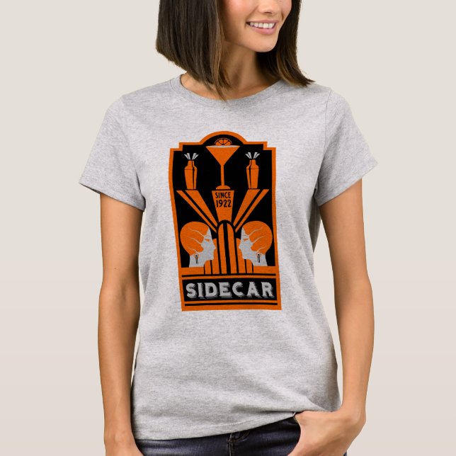 Sidecar Cocktail Art Deco T-Shirt (Vorderseite)