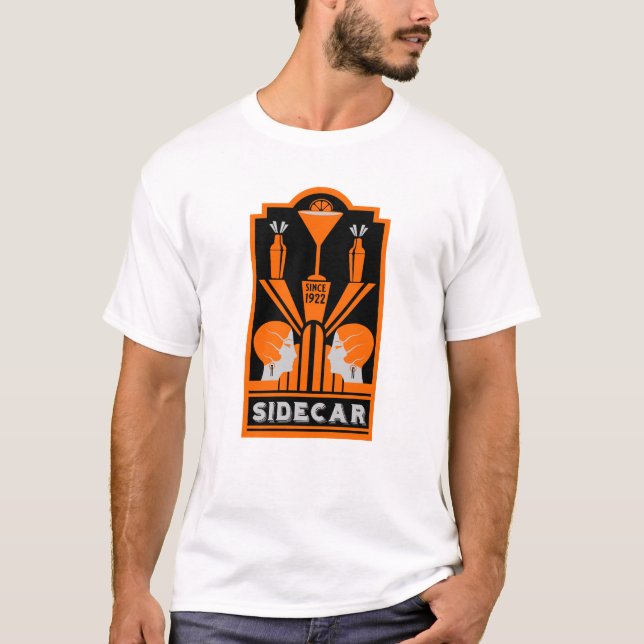 Sidecar Cocktail Art Deco T-Shirt (Vorderseite)