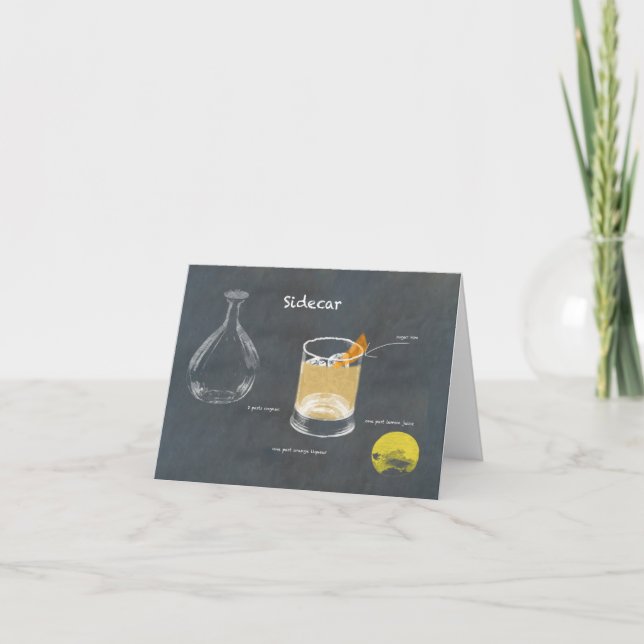 Sidecar Cocktail Karte (Vorderseite)