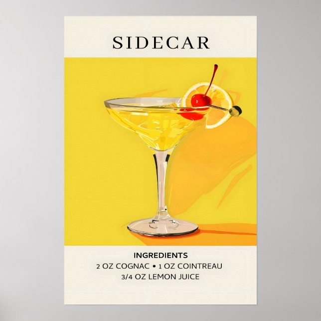 Sidecar Cocktail Poster (Vorne)