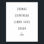 Sidecar Cocktail Rezept Poster<br><div class="desc">Sidecar Cocktail Rezept</div>