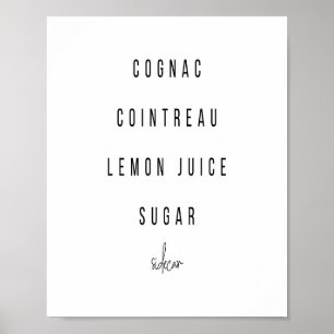 Sidecar Cocktail Rezept Poster