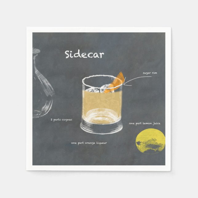 Sidecar Cocktail Serviette (Vorderseite)