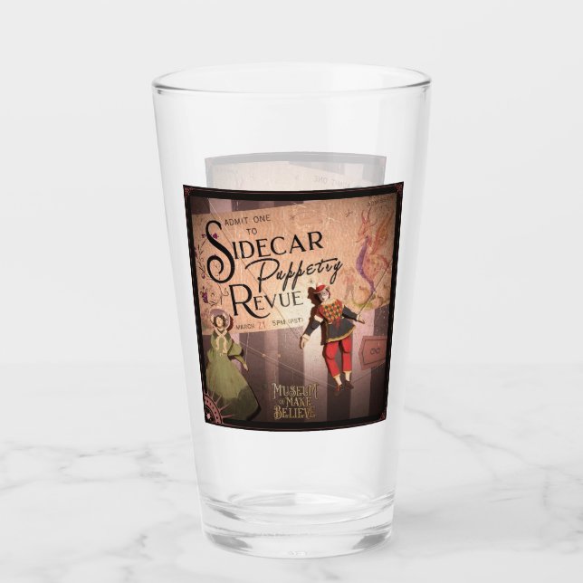 Sidecar Puppetry Revue 16 oz.Glas Glas (Vorderseite)