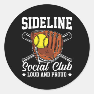 Sideline Social Club Laut Und Stolz Retro-Mama-Mot Runder Aufkleber