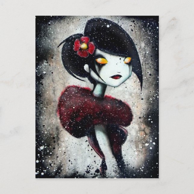 Sidelong (rot) postkarte (Vorderseite)