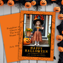 Sider Web Frame Custom Foto Happy Halloween Feiertagskarte