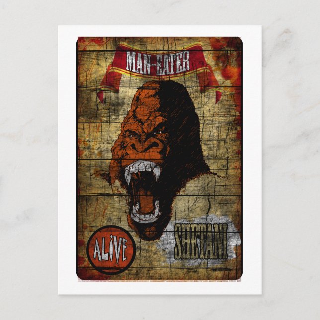 Sideshow-Banner mit Blick auf den Gorilla Postkarte (Vorderseite)
