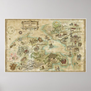 Sideshow Monkey World Map Poster