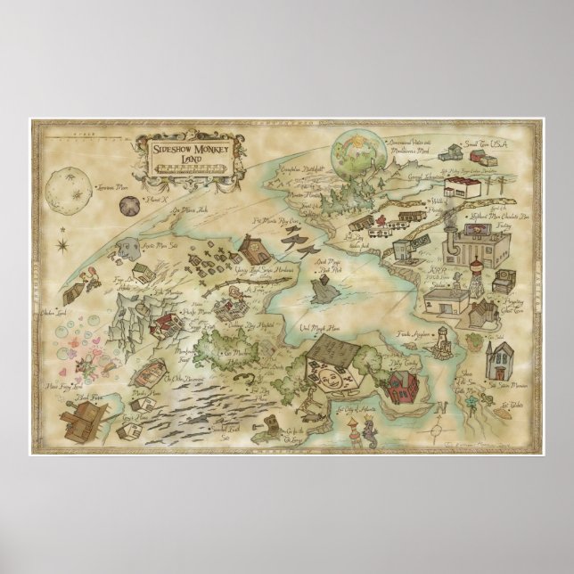 Sideshow Monkey World Map Poster (Vorne)