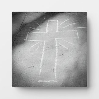 Sidewalk Art Chalet Cross Poster Fotoplatte