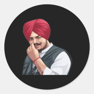 Sidhu Moosewala Die Legenden Sidhu Moosewala Motiv Runder Aufkleber