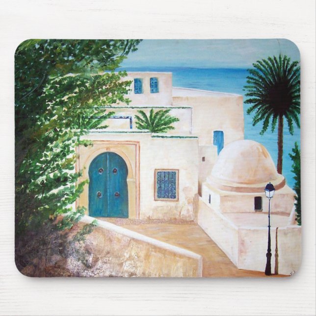 "Sidi Bou sagte, Tunesien" mousepad (Vorne)