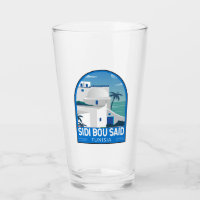 Sidi Bou sagte Tunesien Retro Travel Art Vintag