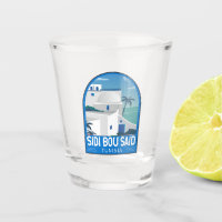 Sidi Bou sagte Tunesien Retro Travel Art Vintag