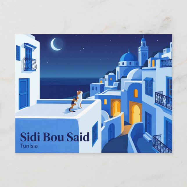 Sidi Bou Said Tunesien Postkarte (Vorderseite)