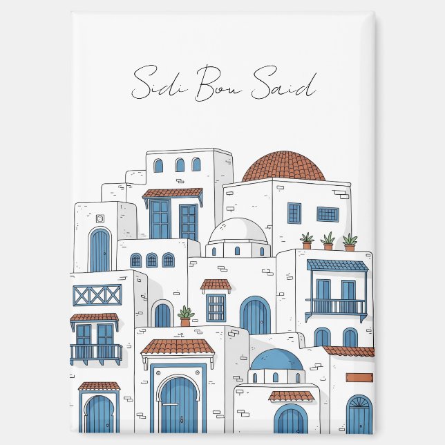 Sidi Bou Said Tunesien Reise Magnet (Vorderseite)