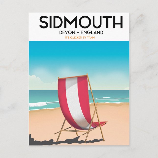 Sidmouth, Devon, Vintage Reiseplakat Postkarte (Vorderseite)