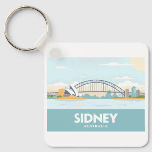 Sidney Australia Opera House Pastel Travel Schlüsselanhänger