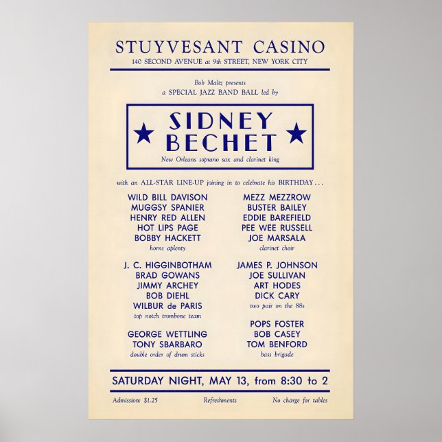 Sidney Bechet - Wild Bill Davison Jazzplakat Poster (Vorne)