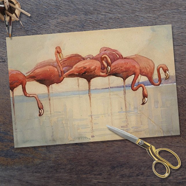 Sidney Long's Flamingos 1917 Seidenpapier (Von Creator hochgeladen)