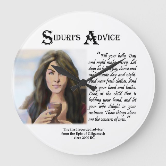Siduri’s Advice Clock Große Wanduhr (Vorderseite)