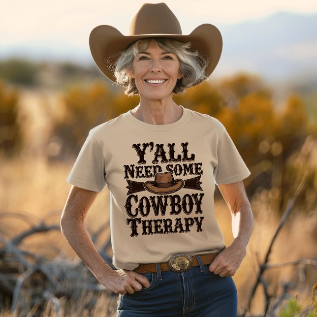 Sie alle brauchen eine Cowboy-Therapie T-Shirt (Von Creator hochgeladen)