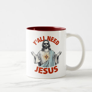 Sie alle brauchen Jesus Zweifarbige Tasse
