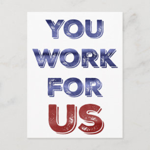 Sie arbeiten für patriotischen Protest der USA nac Postkarte